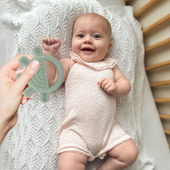 Anneau de Dentition Soleil en Silicone pour Bébé