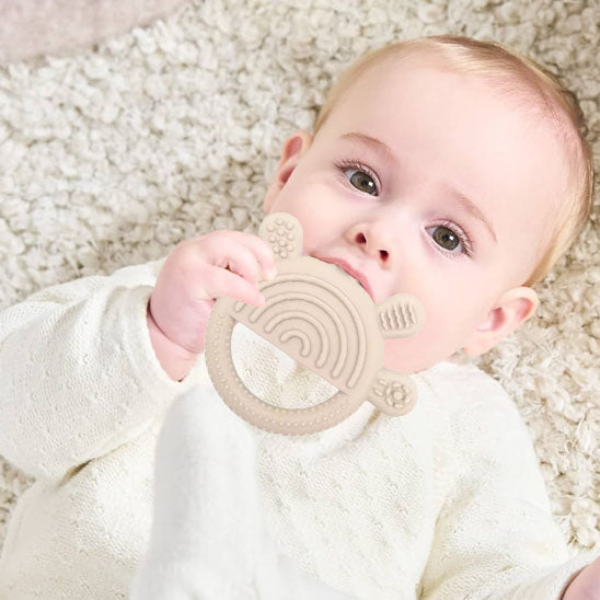 Anneau de Dentition Soleil en Silicone pour Bébé