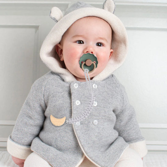 Attache tetine- en bois naturel pour bébé
