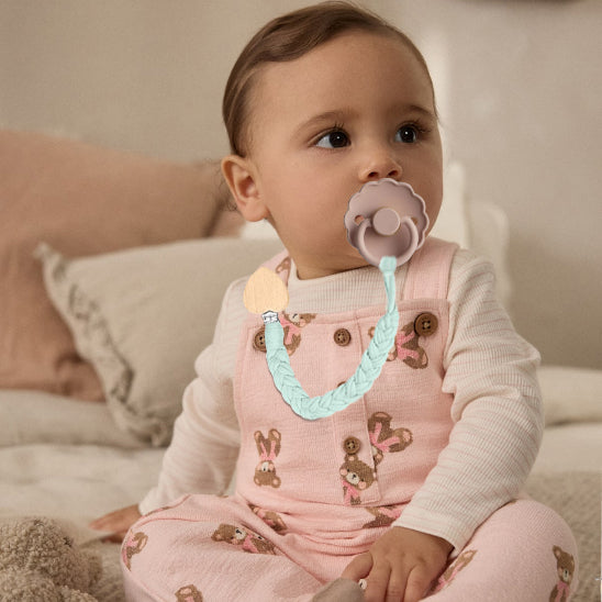 Attache tetine- en bois naturel pour bébé