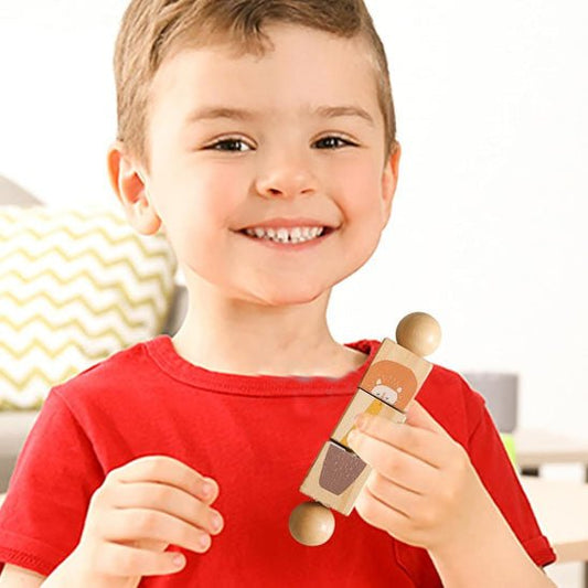 Hochet bebe - Jouet en bois pour garçons et filles - Bbmiia