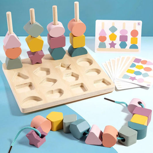 Puzzle bebe- En bois éducatif pour éveil sensoriel