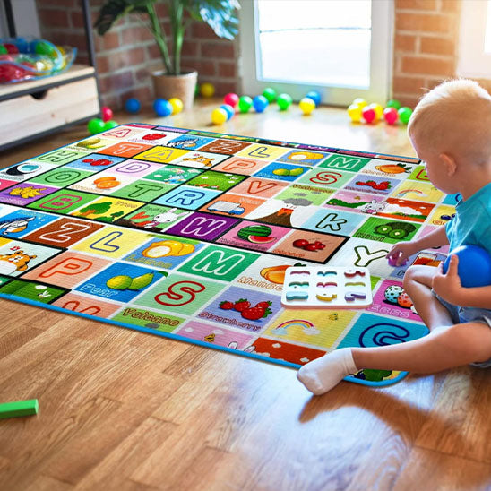 Tapis d'éveil bebe- Tapis de sol éducatif de deux faces - Bbmiia