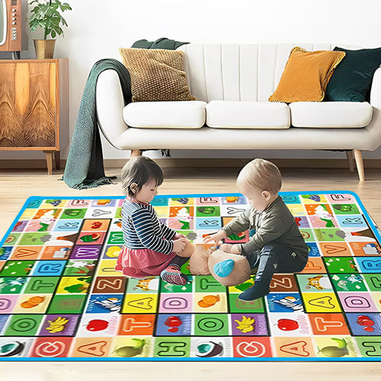Tapis d'éveil bebe- Tapis de sol éducatif de deux faces - Bbmiia