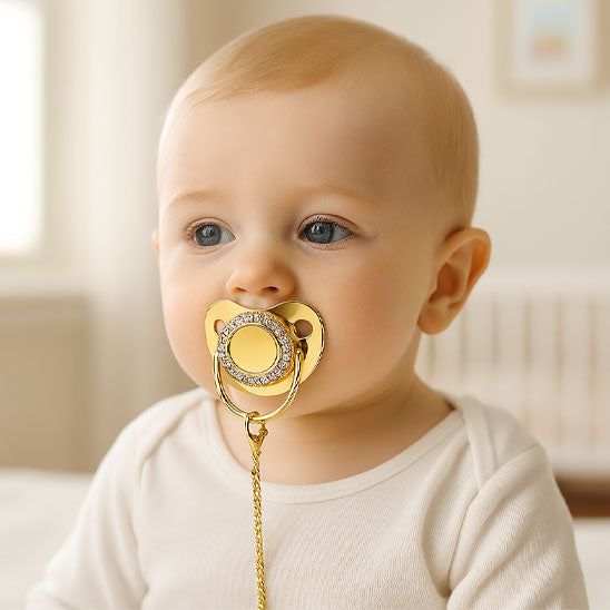 Tétine bébé physiologique- Avec attache dorée
