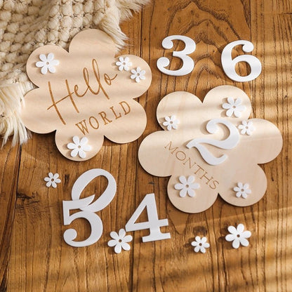 Accessoire bebe - Ensemble de jalons en bois souvenir d'anniversaire - Bbmiia