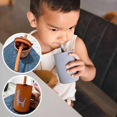 Accessoire bebe- Gobelet en silicone avec paille - Bbmiia