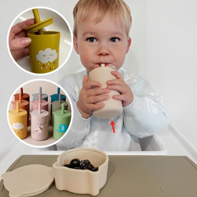 Accessoire bebe- Gobelet en silicone avec paille - Bbmiia
