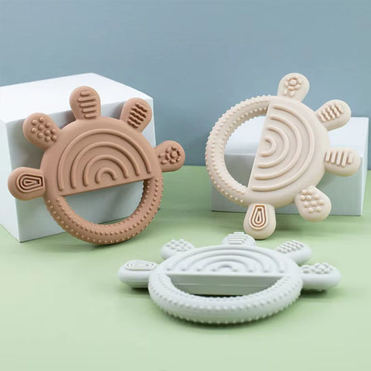 Anneau de Dentition Soleil en Silicone pour Bébé