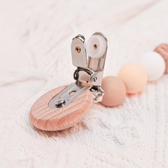Attache tétine- Lot de 10 en bois naturel pour bébé
