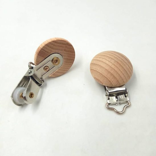 Attache tétine- Lot de 10 en bois naturel pour bébé