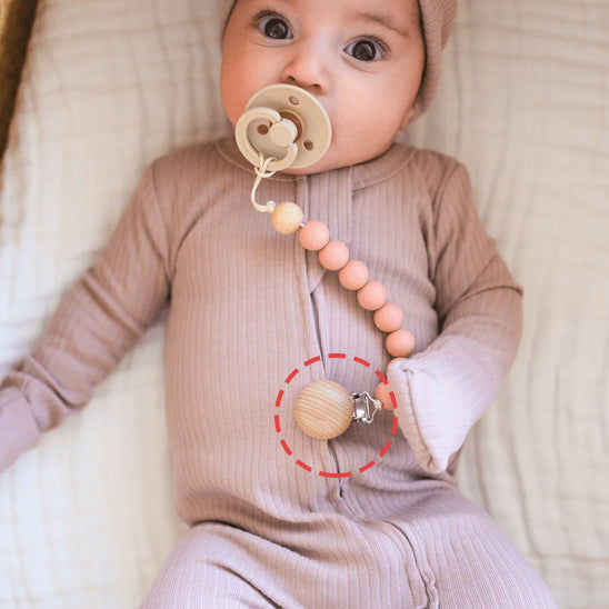 Attache tétine- Lot de 10 en bois naturel pour bébé