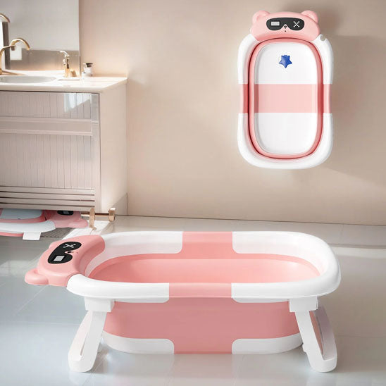 Baignoire sur pied pour bebe- Pliable et ergonomique