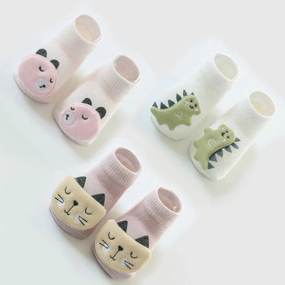 Chaussettes antidérapantes bébé - Lot de 3 paires de chausson - Bbmiia