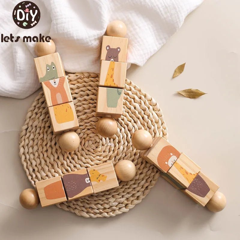 Hochet bebe - Jouet en bois pour garçons et filles - Bbmiia