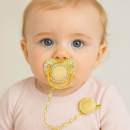Tétine bébé physiologique- Avec attache dorée