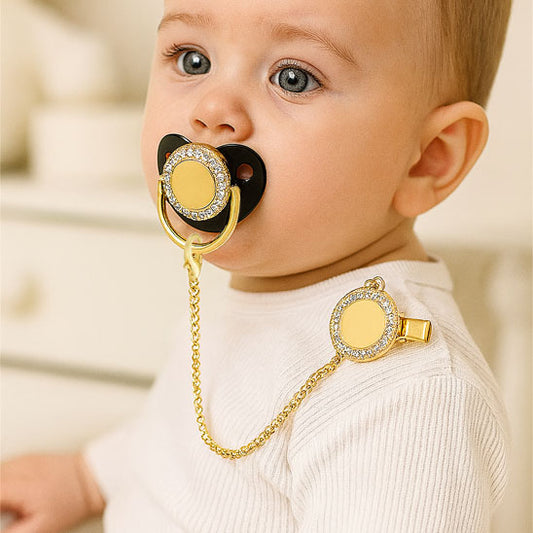 Tétine bébé physiologique- Avec attache dorée