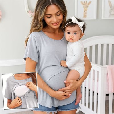 T-shirt allaitement- Confortable et discret pour jeunes mamans